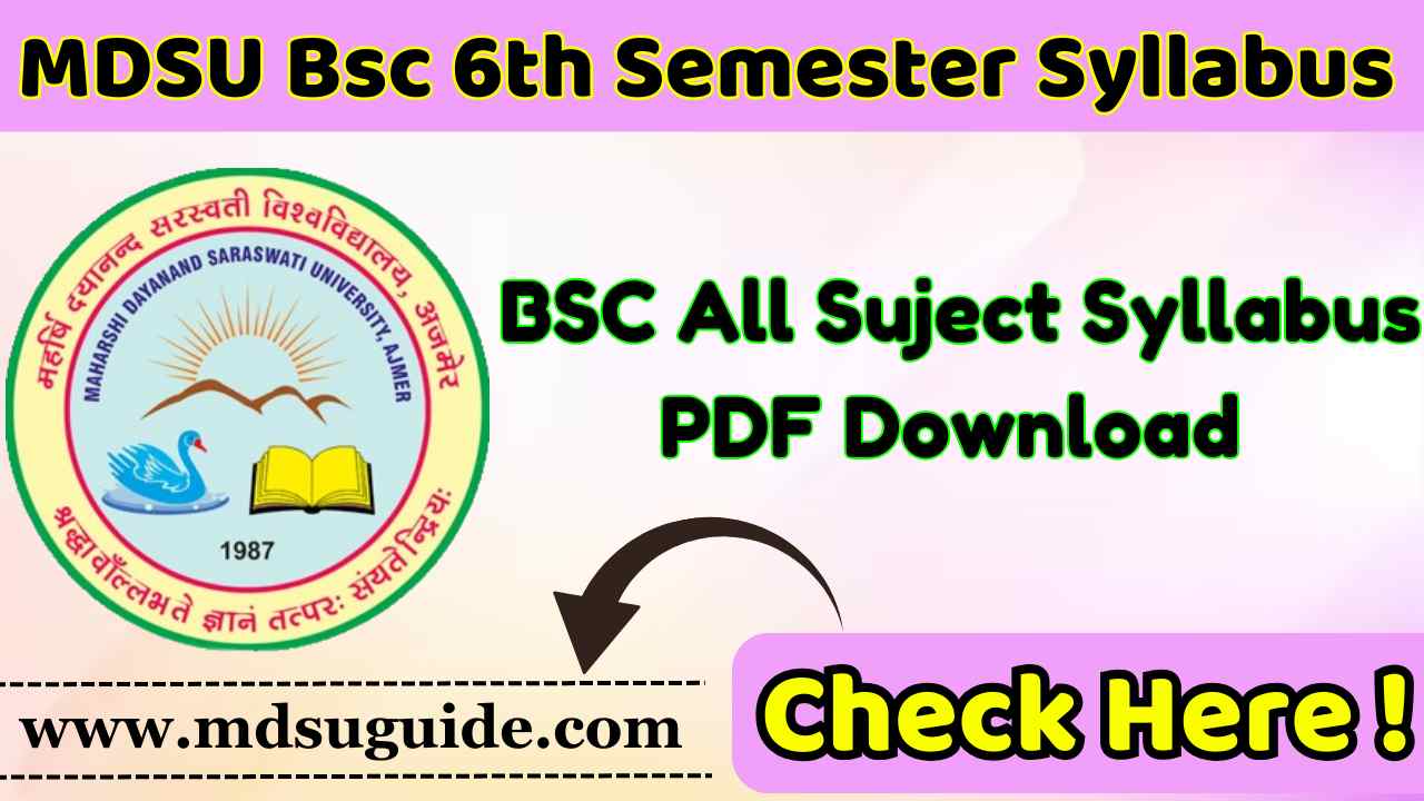 MDSU Bsc 6th Semester Syllabus