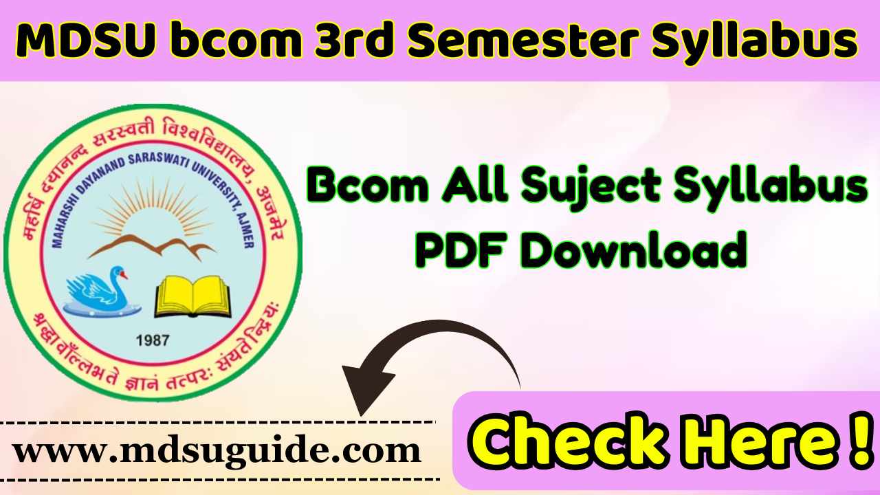 MDSU Bcom 3rd Semester Syllabus 2025