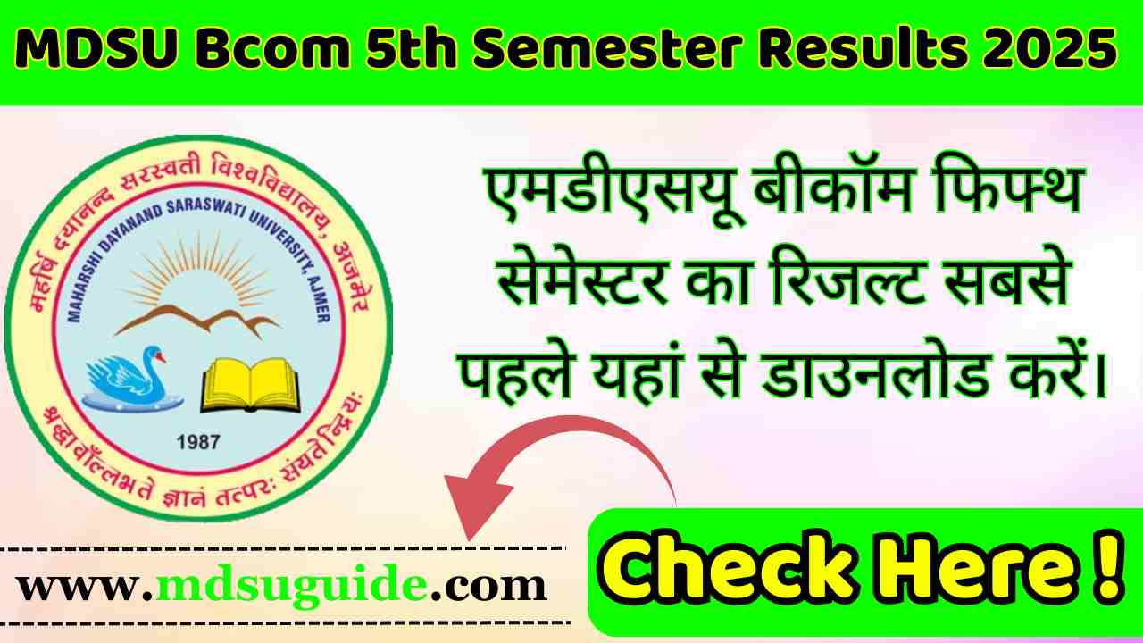MDSU Bcom 5th Semester Results