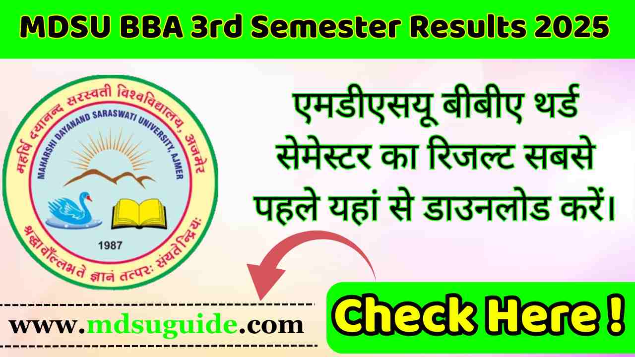 MDSU BBA 3rd Semester Results