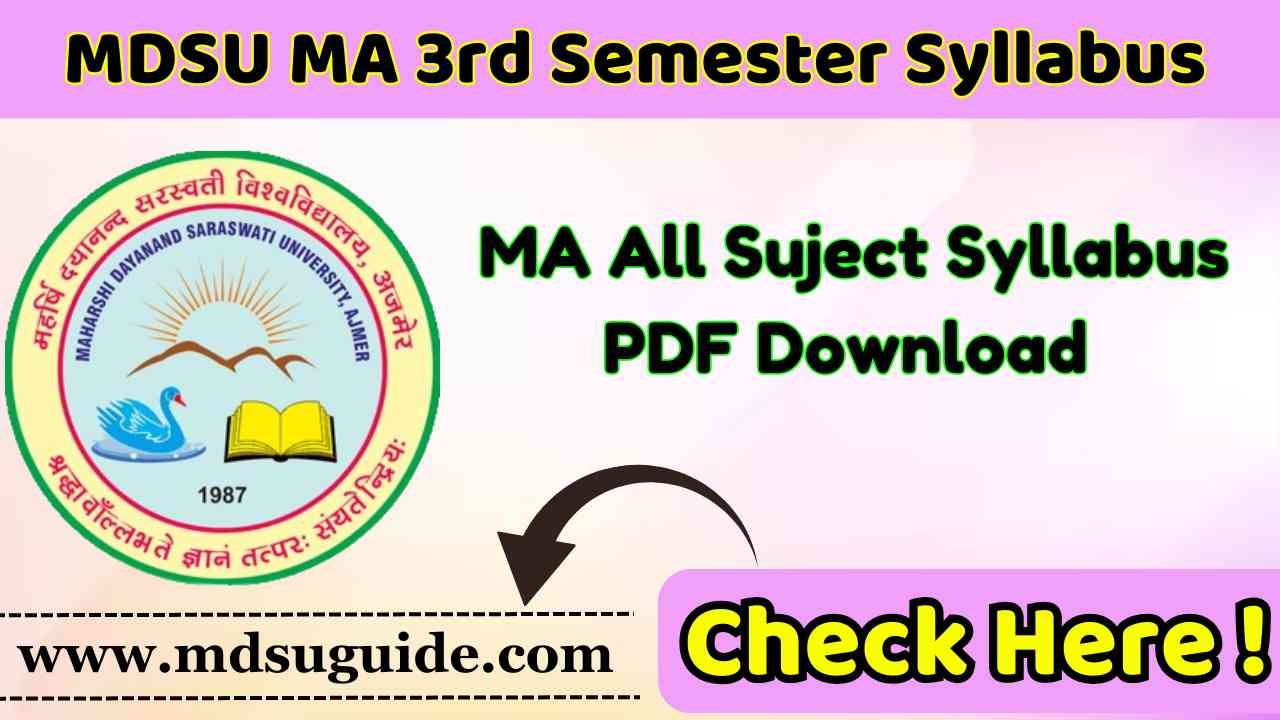 MDSU MA 3rd Semester Syllabus