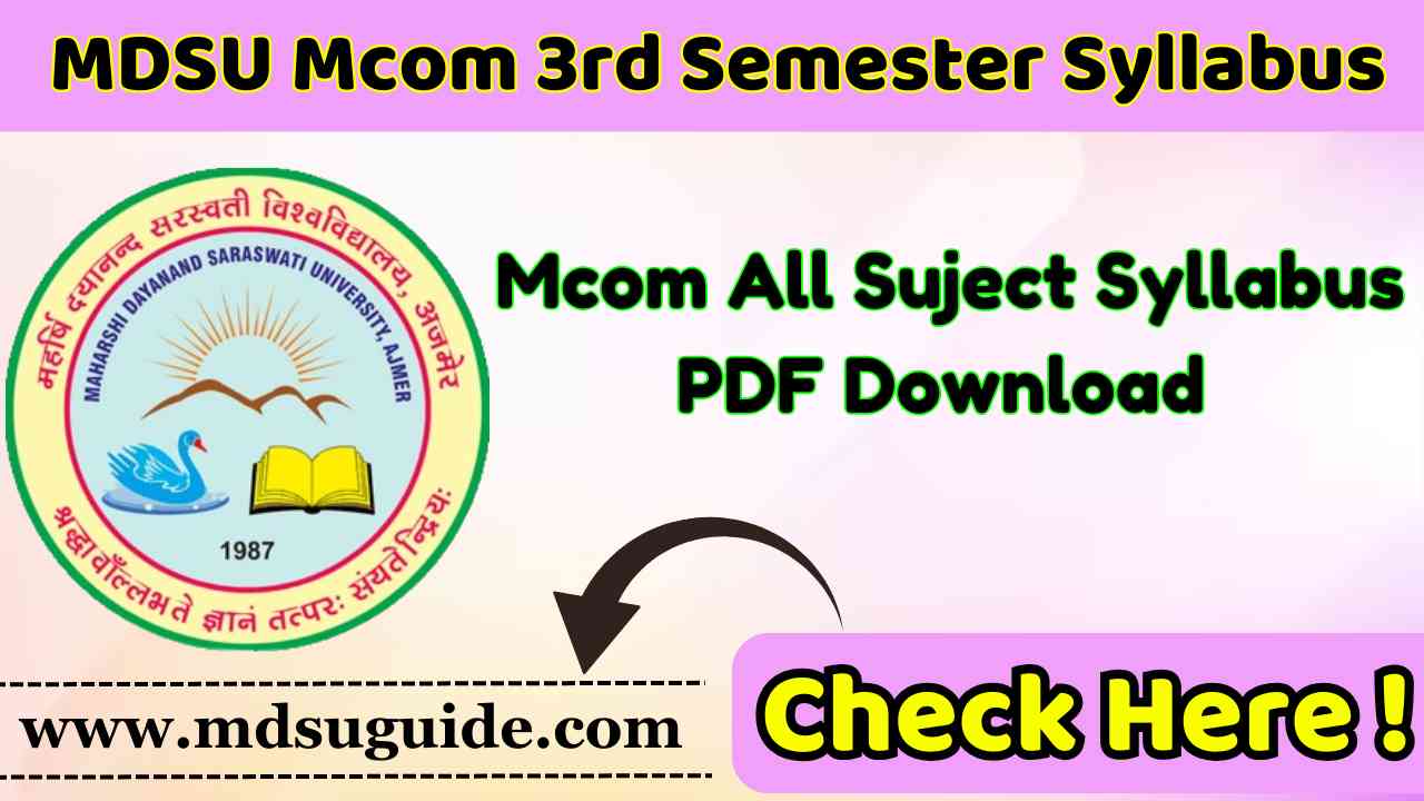 MDSU Mcom 3rd Semester Syllabus