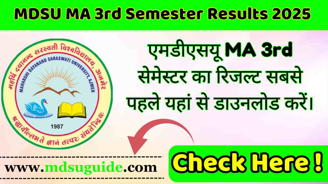 MDSU MA 3rd Semester Results