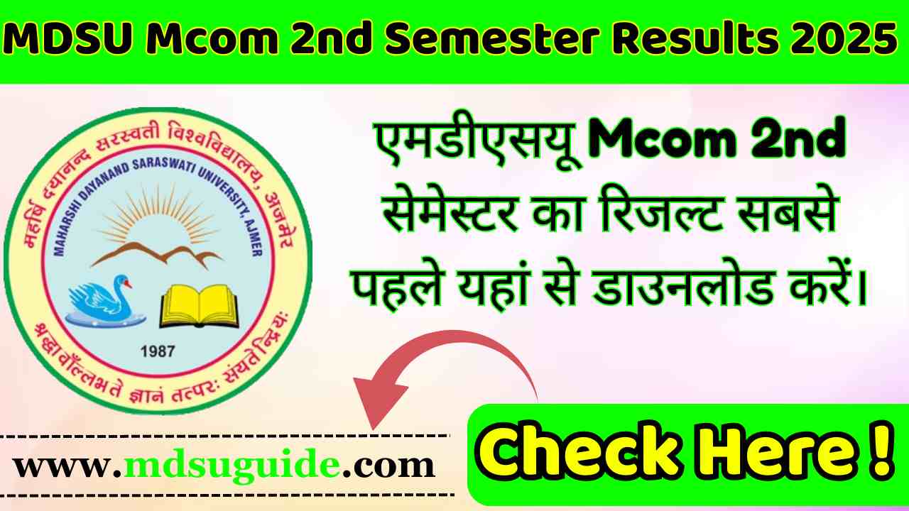 MDSU Mcom 2nd Semester Results