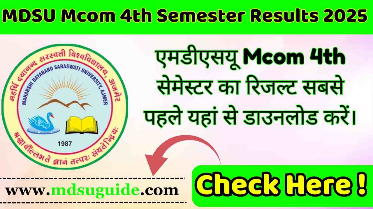 MDSU Mcom 4th Semester Results