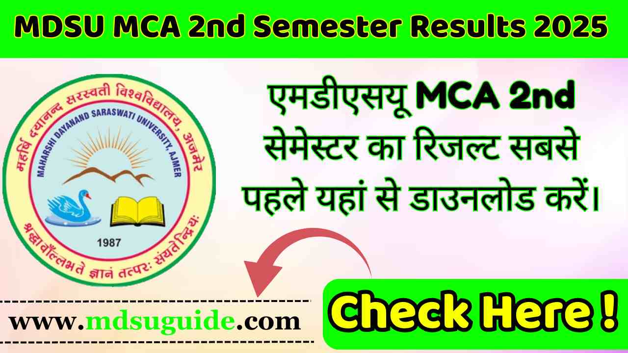 MDSU MCA 2nd Semester Results
