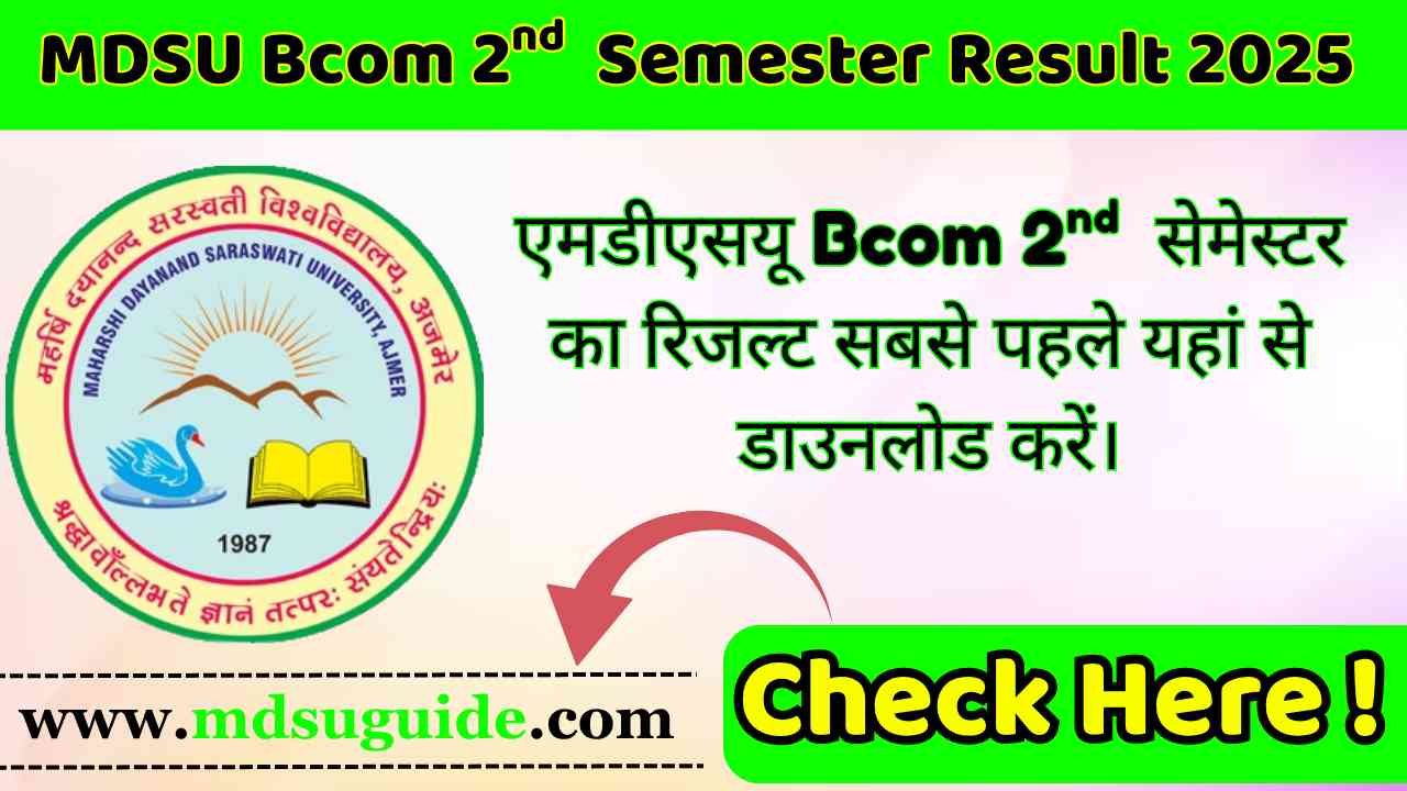 MDSU Bcom 2nd Semester Result